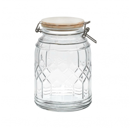 Tároló üveg bambusz fedéllel, 2,7 l