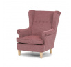 Křeslo ušák, růžová látka, AK-388 PINK2