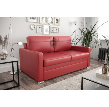 SOFA Z FUNKCJĄ SPANIA AVANTI IV 187CM - SKÓRA NATURALNA - Skóra czerwona