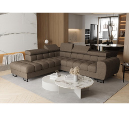 NAROŻNIK ROZKŁADANY ASPEN 260x225 CM - lewa , Odcienie beżu