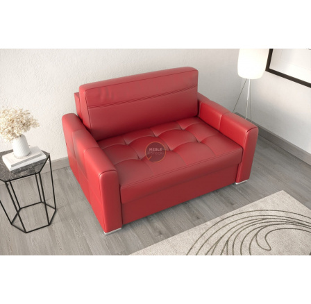 SOFA VERONA I 140 CM SKÓRA NATURALNA - Skóra czerwona