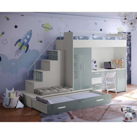 Vyvýšená postel PARADISE 5, Kašmír Máta Lesk