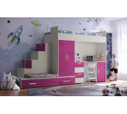 Vyvýšená postel PARADISE 5, Kašmír Růžová lesk