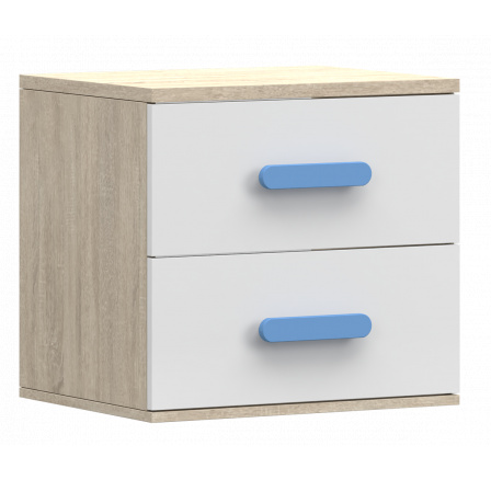 SMYK III éjjeliszekrény - 22, Sonoma Tölgy/Fehér/Kék