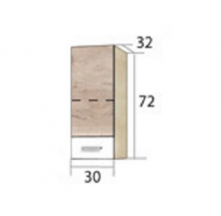 Kuchyňská horní skříňka - ECONO 30G, Dub sonoma/San Remo/Bílá
