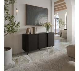 TV komód VOLARE 150 3D, fekete matt