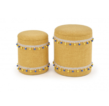 GRADO puff - 2 puff készlet, sárga