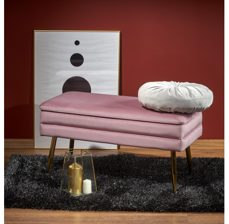 VELVA puff, rózsaszín/arany