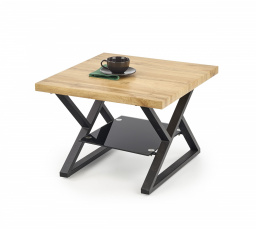 XENA KWADRAT dohányzóasztal, fekete/természetes tölgy