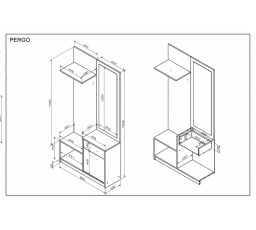 Előszobafal PERGO, Artisan Tölgy