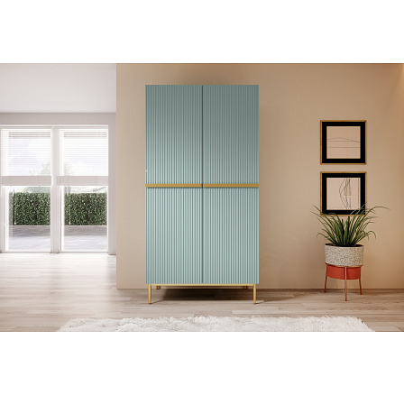 Skříň Nicole 100 cm - šalvěj MDF / zlaté nožky Skříň Nicole 100 cm - šalvěj MDF / zlaté nožky