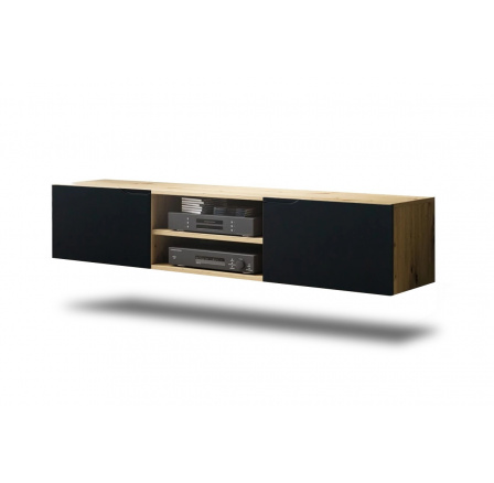 Závěsná TV skříňka Loftia Mini 160 cm - artisan / černý mat Závěsná TV skříňka Loftia Mini 160 cm - artisan / černý mat