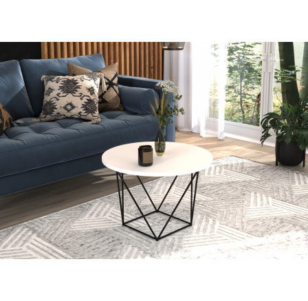 LIAM Dohányzóasztal Fekete+Fehér