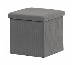 Taburet s úložným prostorem, šedá, manšestrová látka, TAB-471 GREY6