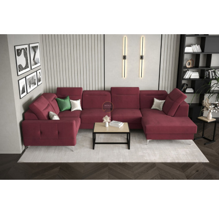 NAROŻNIK TAPICEROWANY MALIBU MAX II 180x350x182 CM - Odcienie czerwieni , Strona lewa NAROŻNIK TAPICEROWANY MALIBU MAX II 180x350x182 CM - Odcienie czerwieni , Strona lewa