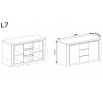 LIVINIO L7 komód Ribbeck / Fehér fényes
