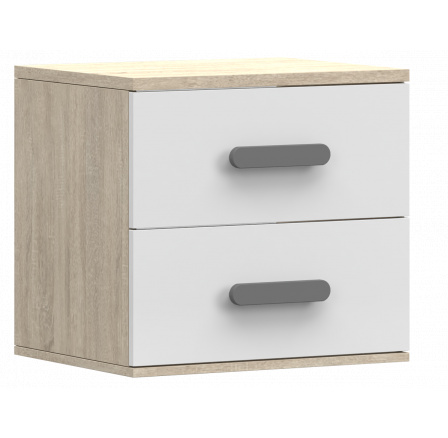SMYK III éjjeliszekrény - 22, Sonoma Tölgy/Fehér/Szürke