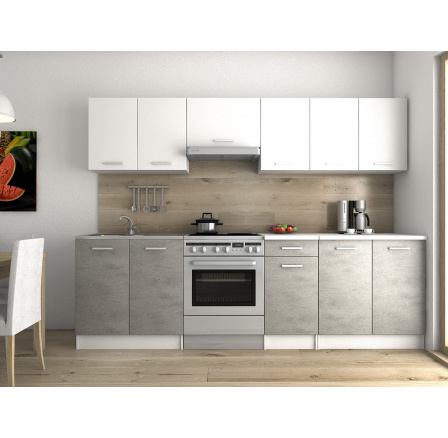 Kuchyňská linka Luigi 260/200 bílá/beton