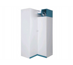 Sarokszekrény MOBI MO1, Fehér Lux / Türkiz