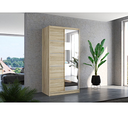 Tolóajtós szekrény tükörrel ORLANDO 100 Sonoma+Sonoma