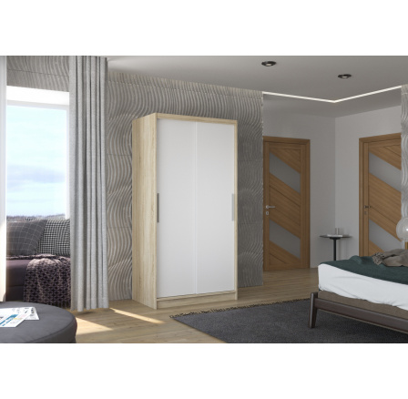 ASTEN 100 tolóajtós szekrény Sonoma+Fehér