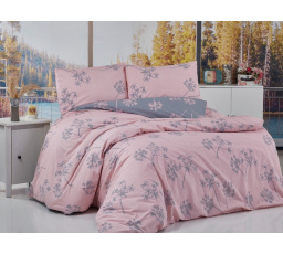 Povlečení bavlna 140x200, 70x90cm Liana pink nitěný knoflík