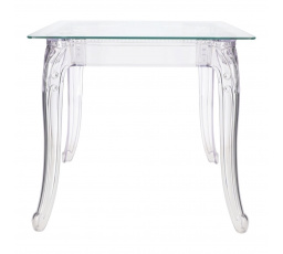 Ghost asztal 80x80cm négyzet alakú átlátszó