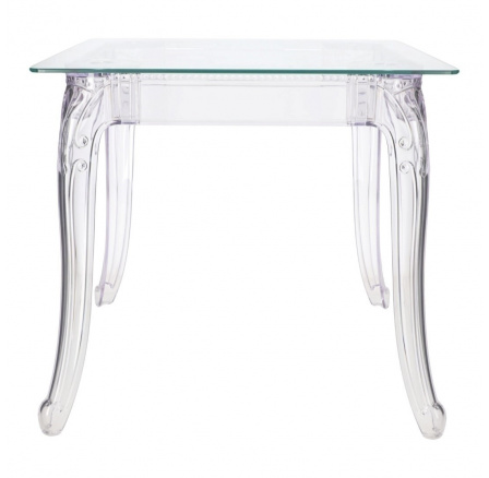 Ghost asztal 80x80cm négyzet alakú átlátszó