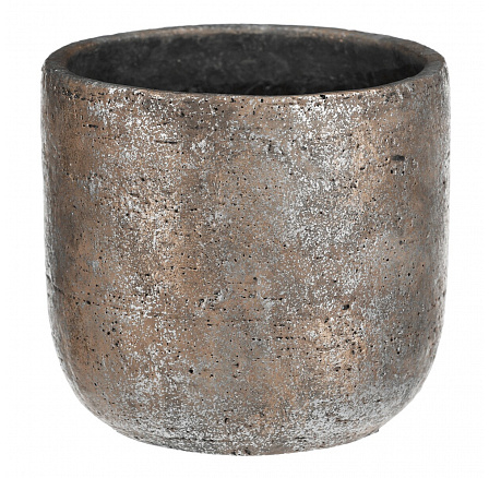 Beton virágtartó - kerek, magas, L méret, réz-arany színű Beton virágtartó - kerek, magas, L méret, réz-arany színű