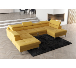 NAROŻNIK ROZKŁADANY TOSCANIA MAX II 170x350x220 - lewa , Odcienie żółtego