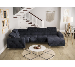 NAROŻNIK ORION MAX III RELAX Z FUNKCJĄ SPANIA 165x320x190 CM - Odcienie niebieskiego , lewa