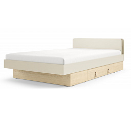 SALERNO SA-19 ágy rácsokkal, 120x200 cm, Macadamia/Dub Mavelie