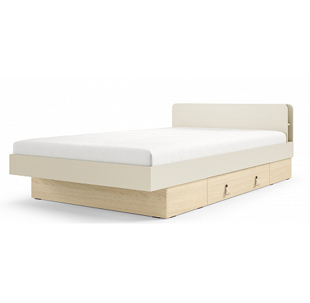 SALERNO SA-19 ágy rácsokkal, 120x200 cm, Macadamia/Dub Mavelie SALERNO SA-19 ágy rácsokkal, 120x200 cm, Macadamia/Dub Mavelie
