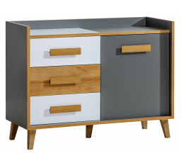 WERSO komód - W6, Fehér Briliáns+Antracit+Rivera