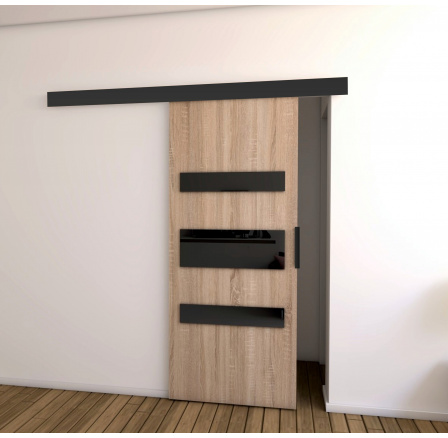 Posuvné dveře STANDART MIX D70, Sonoma/Černá