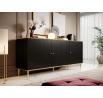 GLAMOUR 180 komód, matt fekete/arany
