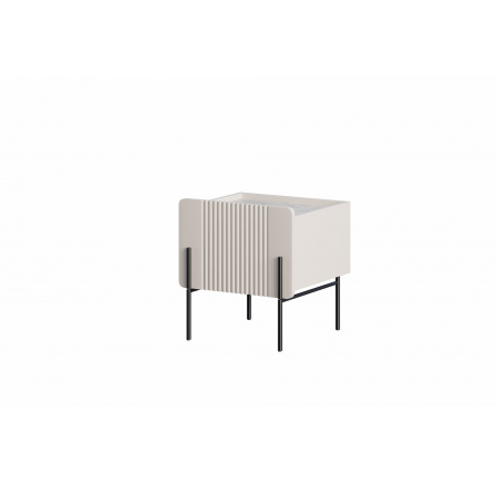 Szafka nocna Malmi z szufladą 45 cm - kaszmir / crema bianca / czarne nóżki