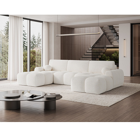Vianetto corner sofa with sleeping function and storage compartment, white chenille, universal Kendell 01 275x130 Symmetrical 1 Vianetto corner sofa with sleeping function and storage compartment, white chenille, universal Kendell 01 275x130 Symmetrical 1