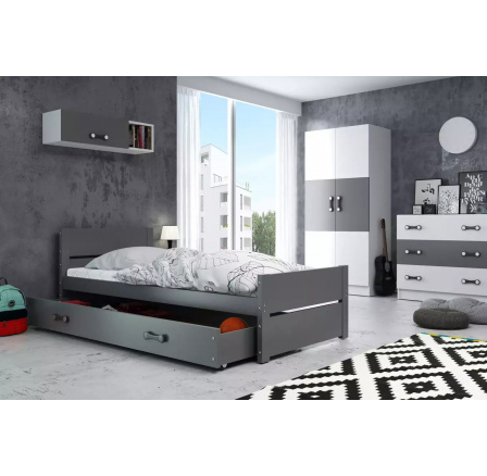 BARTEK PARTEROWE RAMA GRAFIT SZUFLADA GRAFIT BEZ MATERACY 90 X 200 KPL