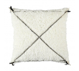 Fehér Sherpa párna fekete mintával