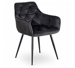 Krzesło MODESTO Czarne Welurowe