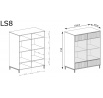 LINKaSTYLE LS-8 vitrin, Kasmír/Fekete
