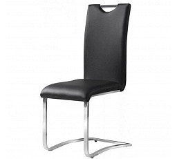 Étkezőszék H-790, króm/fekete ökobőr