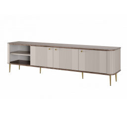 Szafka RTV Vesper 3D 187 cm - kaszmir / orzech / złote nogi