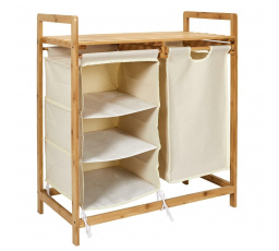 Bambusz/szövet komód/fiókos szekrény