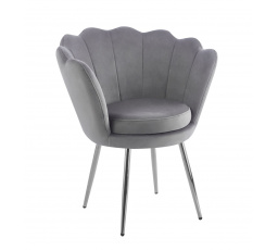 Velvet szürke fotel /ezüst lábak/ FR1-FX