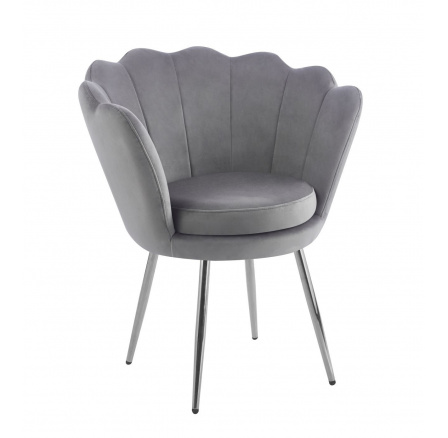 Velvet szürke fotel /ezüst lábak/ FR1-FX