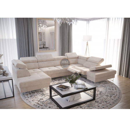 NAROŻNIK GALAXY MAX II RELAX Z FUNKCJĄ SPANIA 215x350x170 - Odcienie beżu , prawa NAROŻNIK GALAXY MAX II RELAX Z FUNKCJĄ SPANIA 215x350x170 - Odcienie beżu , prawa