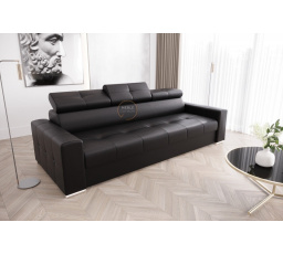 SOFA MARGO III 273 CM SKÓRA NATURALNA - Skóra czarna