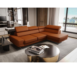 NAROŻNIK SKÓRZANY MILANO I - prawa , Odcienie ceglaste